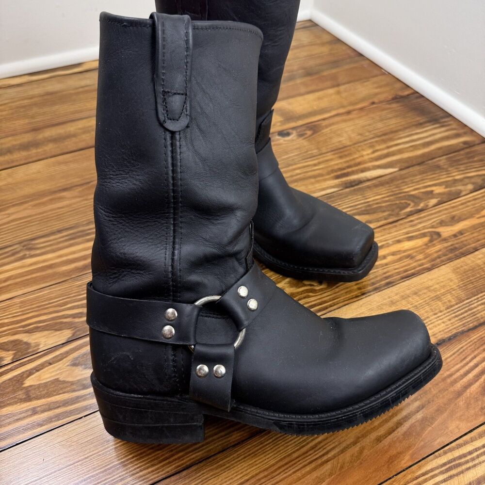 Double-H HH Black Leather Harness Boots Mens 9 | Motorcycle Riding Engineer - Picture 2 of 14